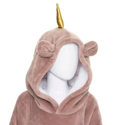 Manta camisola com capuz rosa 3-10 anos