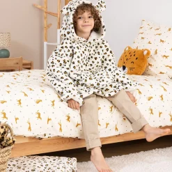 Manta camisola com capuz leopardo