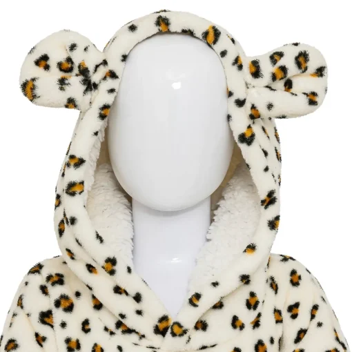 Manta camisola com capuz leopardo