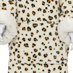 Manta camisola com capuz leopardo