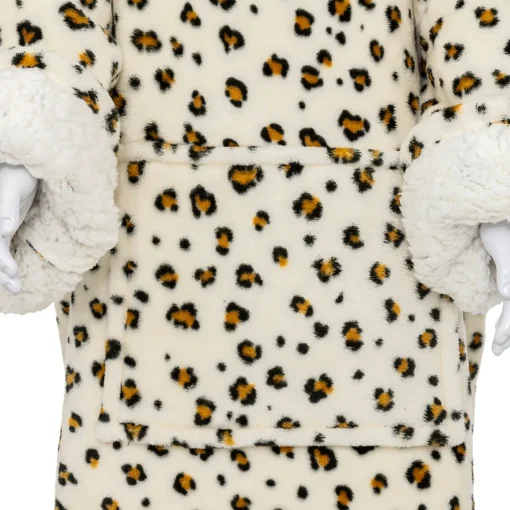 Manta camisola com capuz leopardo