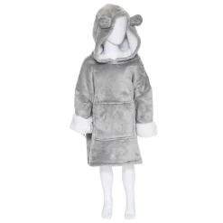 Manta camisola com capuz cinza 3-10 anos