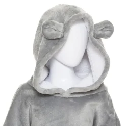 Manta camisola com capuz cinza 3-10 anos