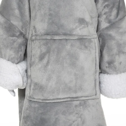 Manta camisola com capuz cinza 3-10 anos