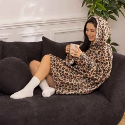 Manta camisola com capuz dots