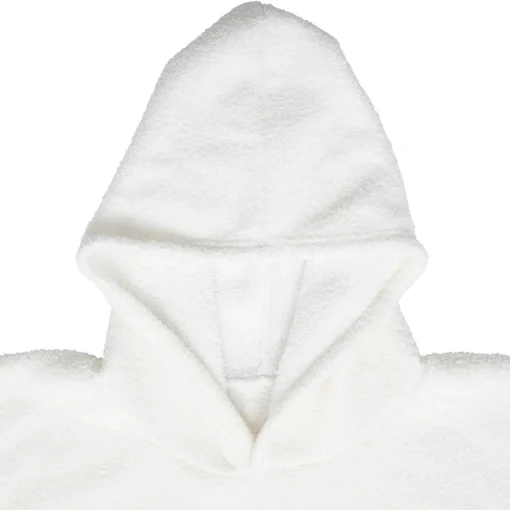 Manta Camisola Com Capuz Bouclé Marfim