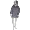 Manta camisola com capuz cinza