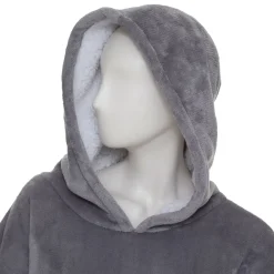 Manta camisola com capuz cinza
