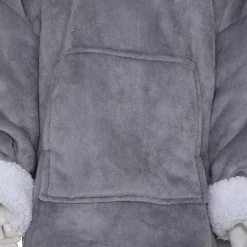 Manta camisola com capuz cinza