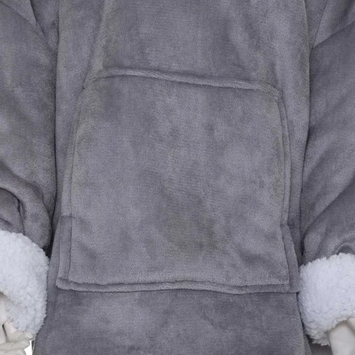 Manta camisola com capuz cinza