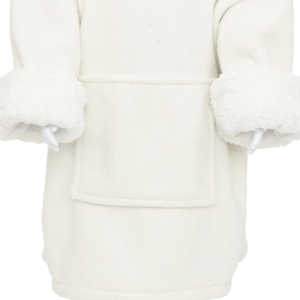 Manta camsiola branco com capuz ovelha