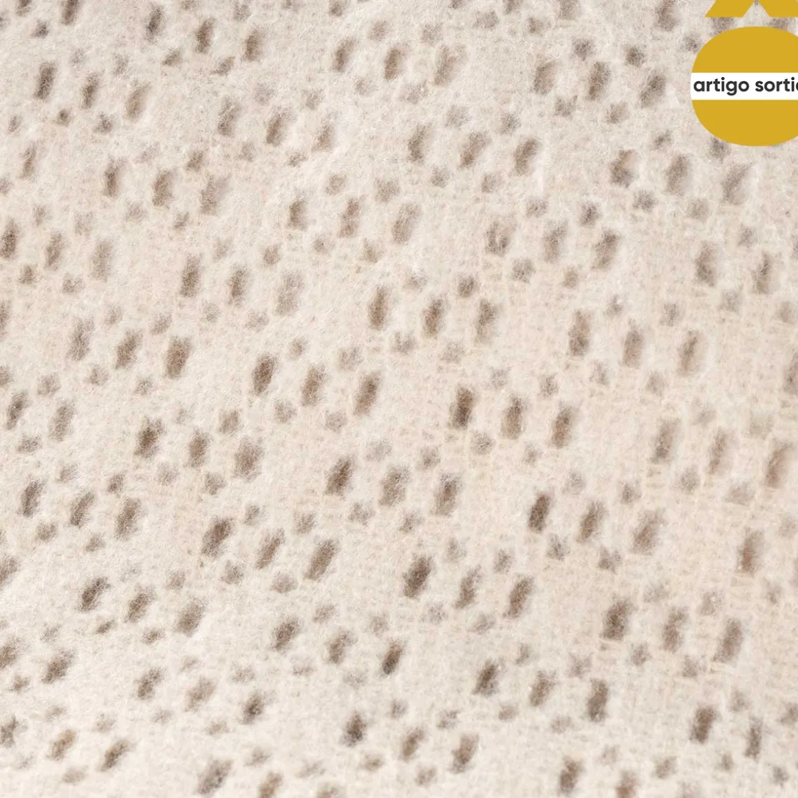 Manta com franjas bege 180x200cm