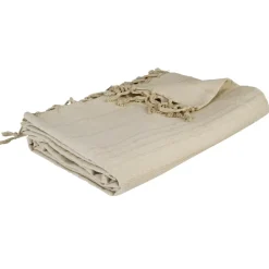 Manta com franjas linho 160x220cm