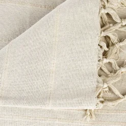 Manta com franjas linho 160x220cm