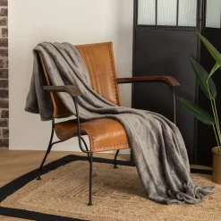 Manta CORALINA cinza escuro 130x180cm