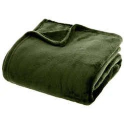Manta flanela verde caqui 180x230cm