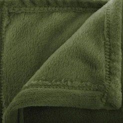 Manta flanela verde caqui 180x230cm