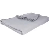 Manta franjas cinza claro 230x250cm