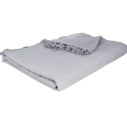 Manta franjas cinza claro 230x250cm