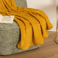 Manta losangos ocre 125x150cm