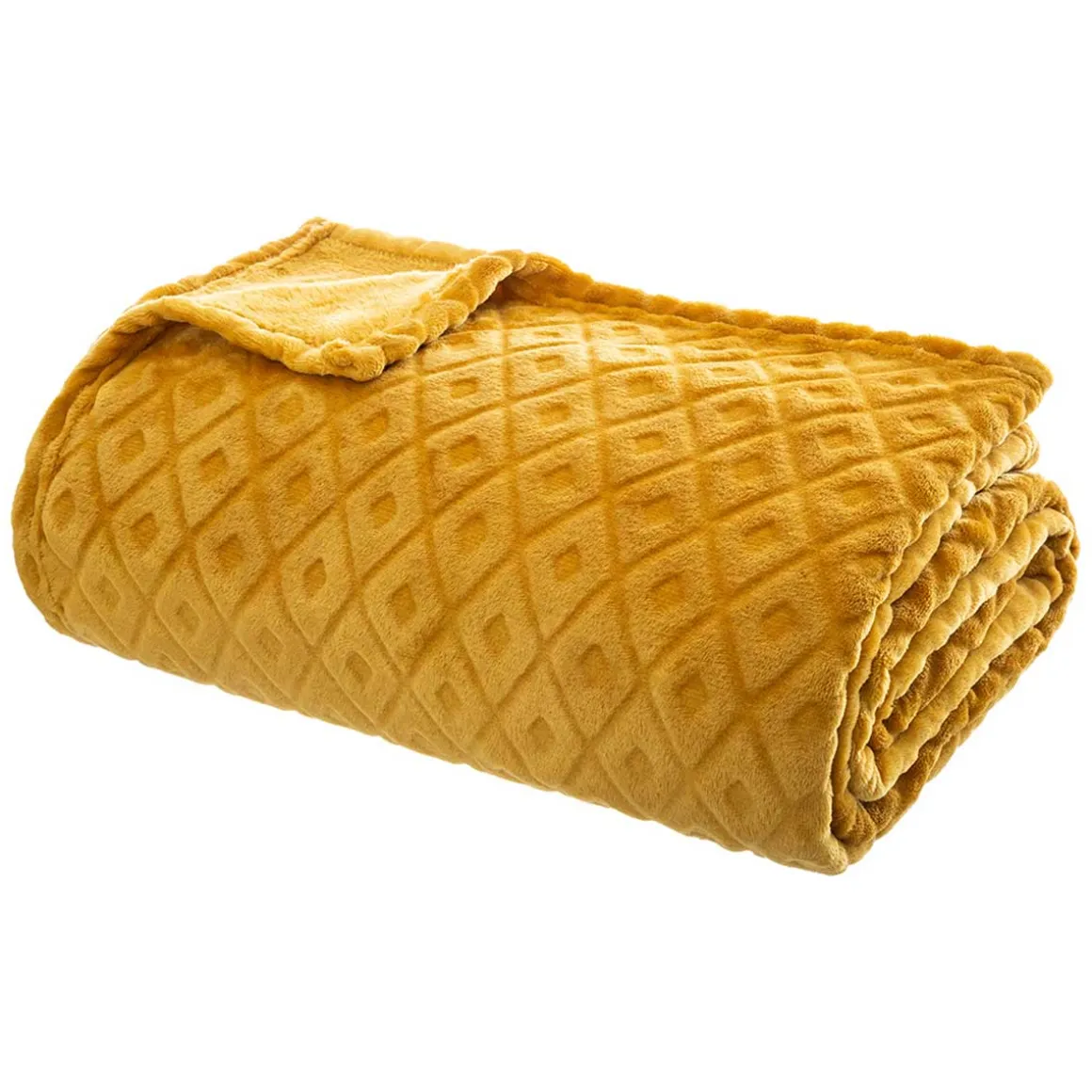 Manta losangos ocre 180x230cm