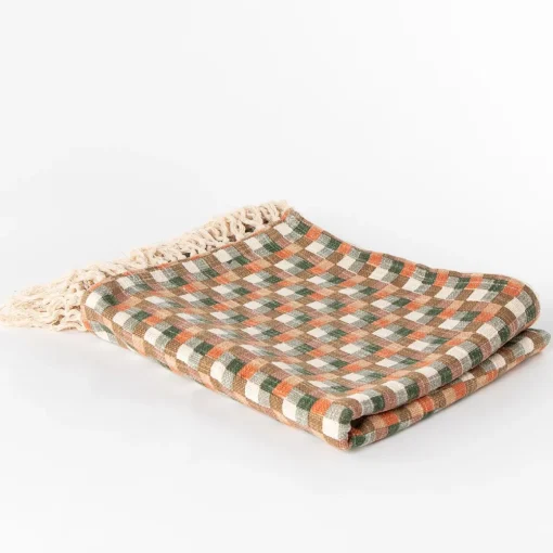 Manta MALAKITE verde e laranja 130x160cm