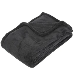 Manta microfibra cinza escuro 125x150cm