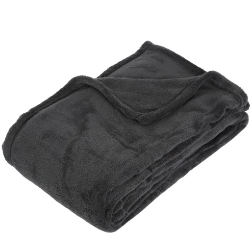 Manta microfibra cinza escuro 125x150cm