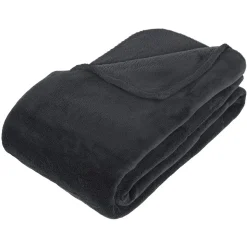 Manta microfibra cinza escuro 180x230cm