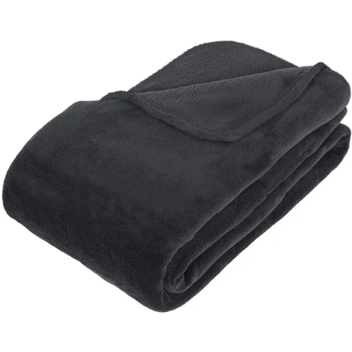 Manta microfibra cinza escuro 180x230cm