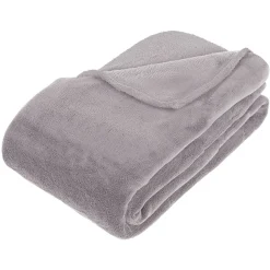 Manta microfibra cinza 180x230cm
