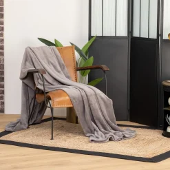 Manta microfibra cinza 180x230cm
