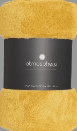 Manta microfibra ocre 125x150cm