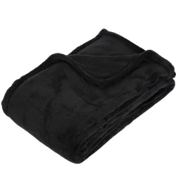 Manta microfibra preta 125x150cm