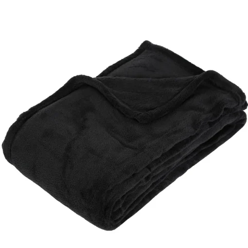 Manta microfibra preta 125x150cm