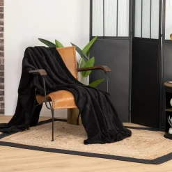 Manta microfibra preta 180x230cm