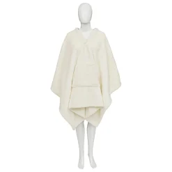 Manta poncho de pelo suave branco