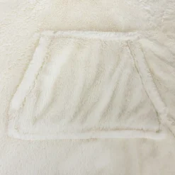 Manta poncho de pelo suave branco