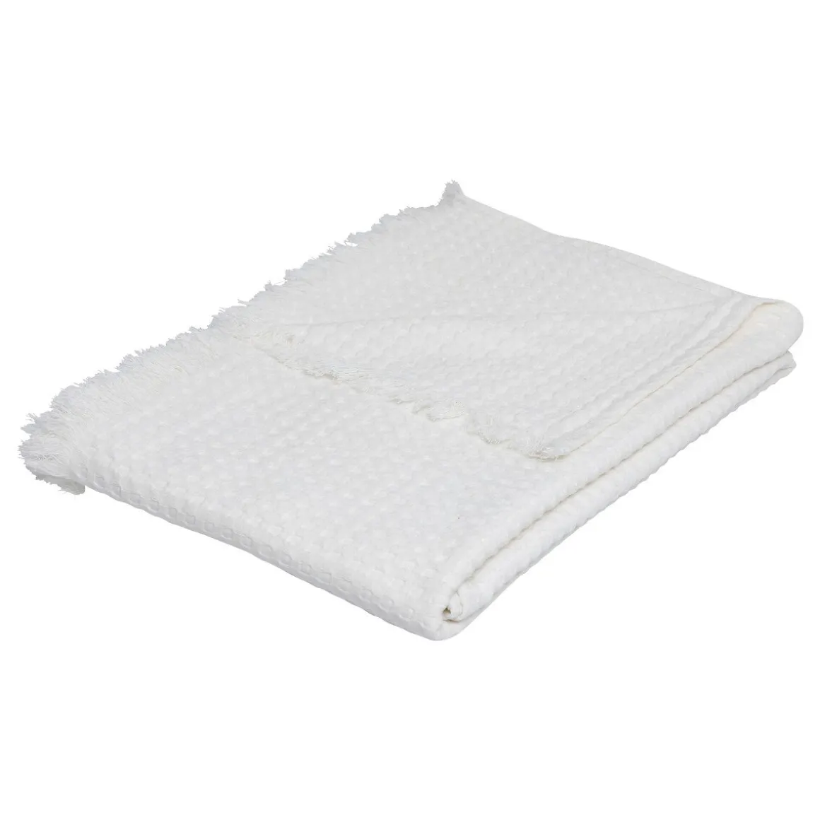 Manta THE FLORAL waffle branca 130x180cm