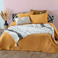 Manta tropi preto e branco com tassel 130x180cm
