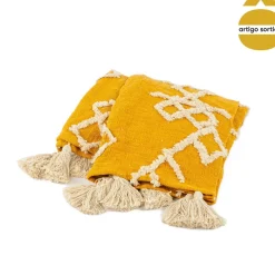 Manta TUFT ZIG ZAG com tassels 130x160cm