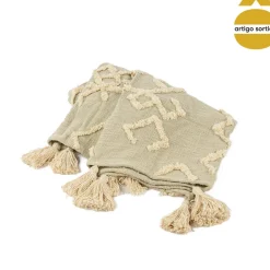 Manta TUFT ZIG ZAG com tassels 130x160cm