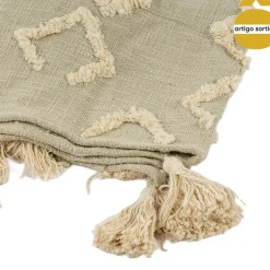 Manta TUFT ZIG ZAG com tassels 130x160cm