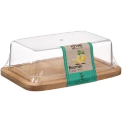 Manteigueira com tampa em bambu