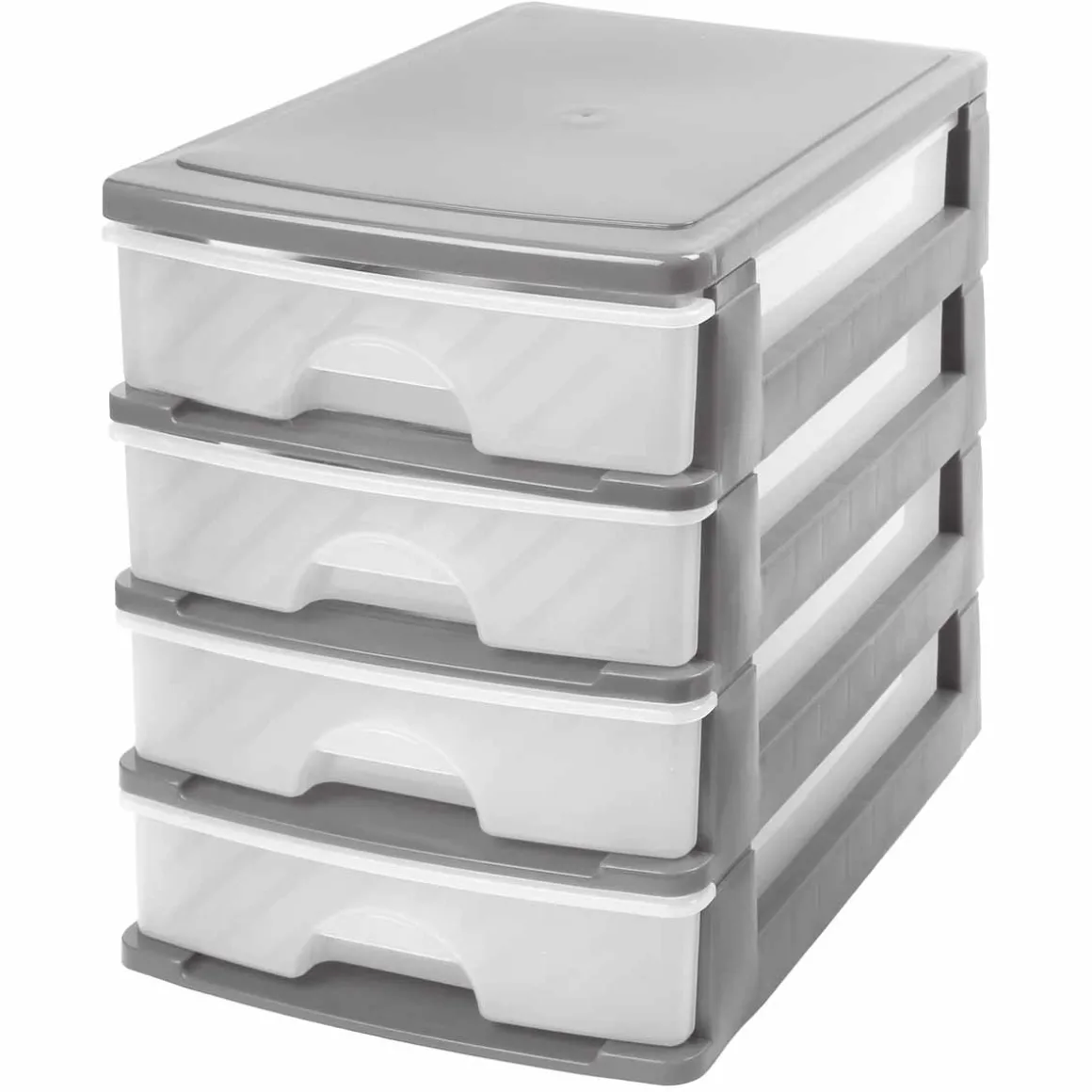 Módulo com 4 gavetas a4 baixas cinza