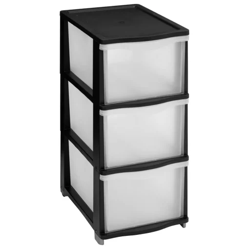 Módulo com 3 gavetas preto