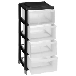 Módulo com 4 gavetas preto