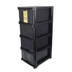 Módulo preto com 4 gavetas