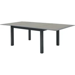 Mesa Allure Extensível Graphite Em Alumínio Efeito Madeira