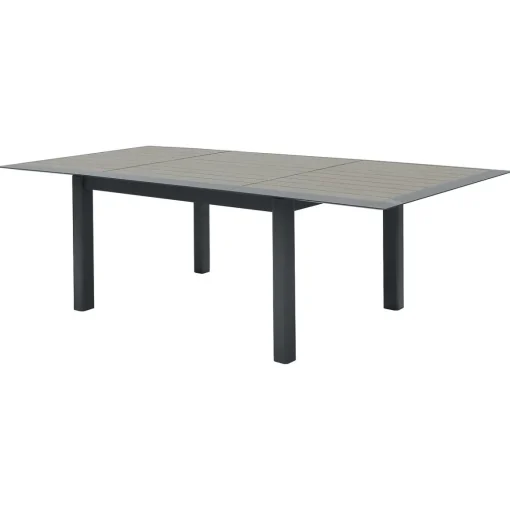 Mesa Allure Extensível Graphite Em Alumínio Efeito Madeira